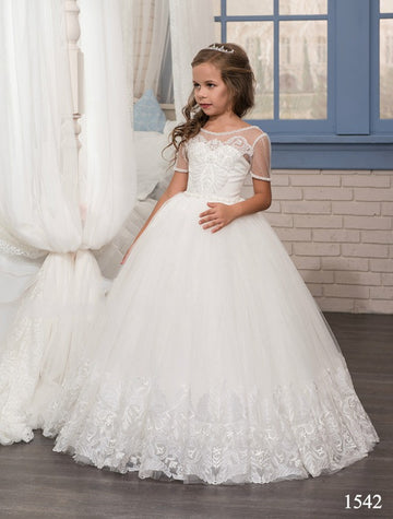 Short Sleeve Girls Party Gown GCHK157