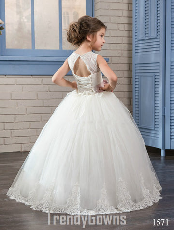 White Girls Ball Gown GCHK159