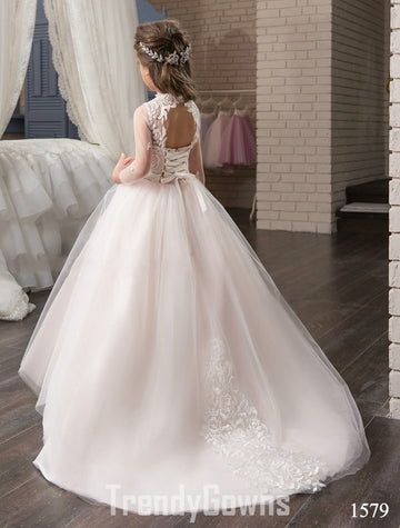 Long Sleeve Kids Party Dress GCHK161