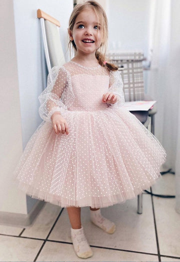 Kids Long Sleeve Party Gown GCHK183