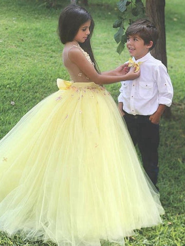 Girls Yellow Princess Party Gown GCH0349