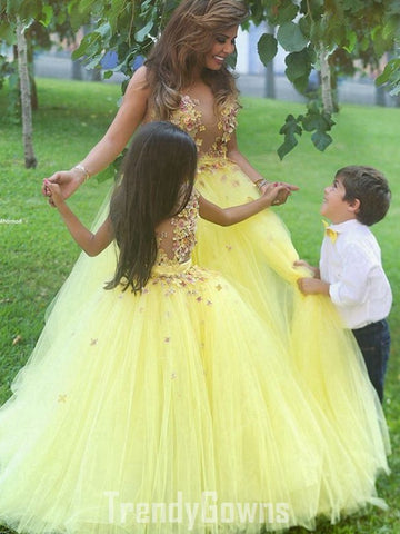 Girls Yellow Princess Party Gown GCH0349