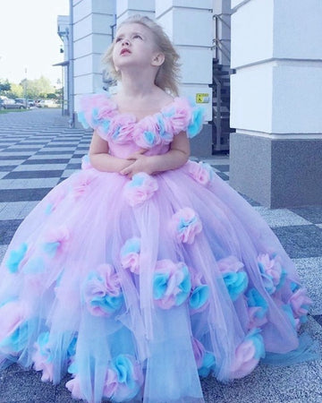 Toddlers Ball Gowns with 3D Flower GCH0465