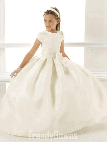 Cap Sleeve Girls White First Communion Gown GFGD502