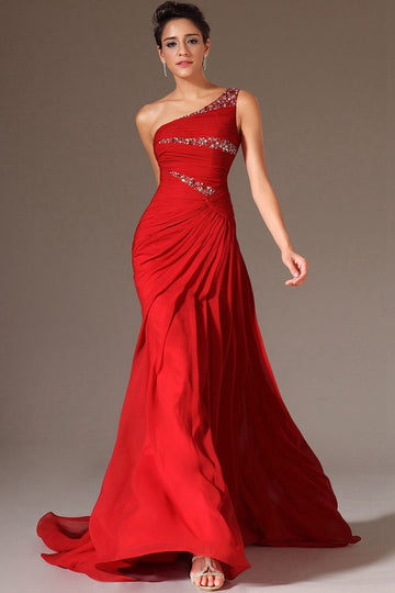 Trendy Red Beading Mermaid Evening Gown JT1346