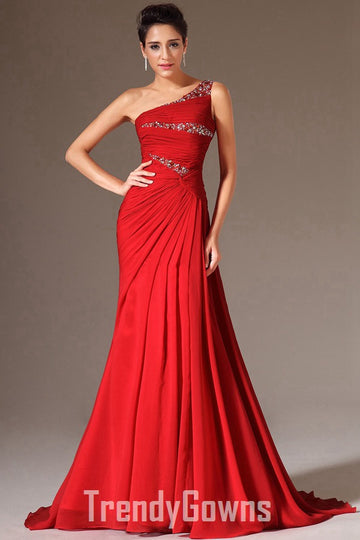 Trendy Red Beading Mermaid Evening Gown JT1346