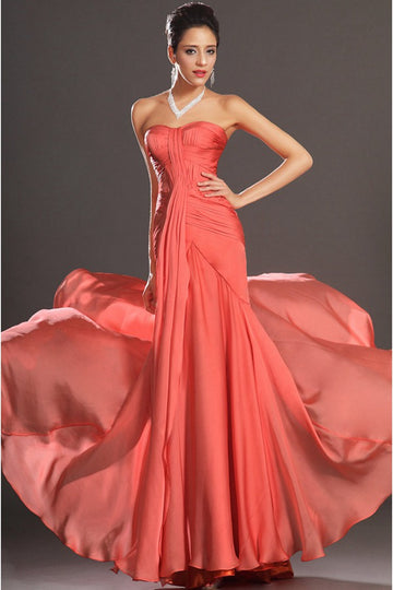 Trendy Orange Red Sweetheart Mermaid Evening Gown JT1352