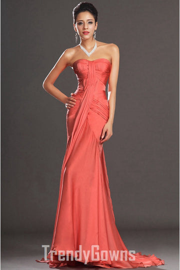 Trendy Orange Red Sweetheart Mermaid Evening Gown JT1352
