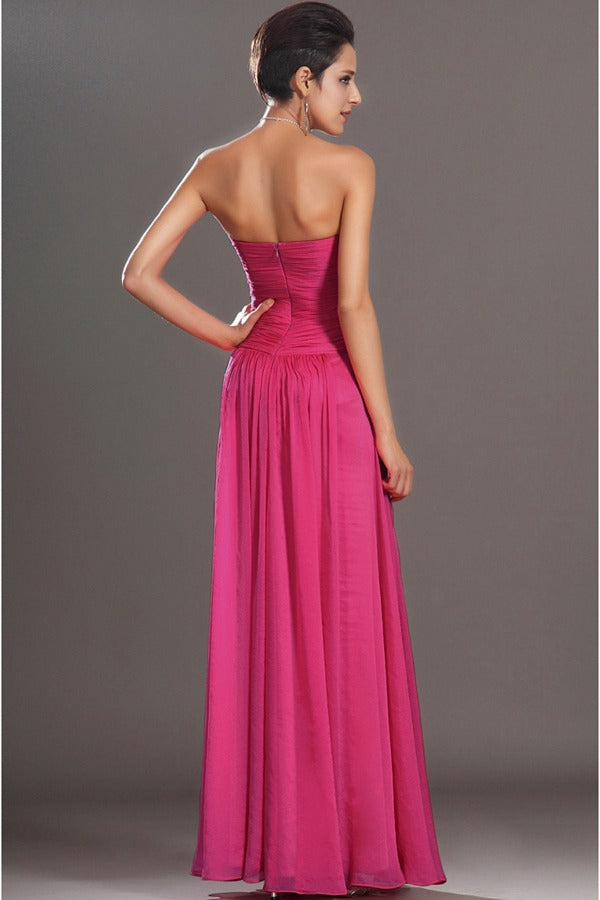 Trendy Fuchsia Chiffon Strapless A-line Evening Gown JT1417 Trendy Fuchsia Chiffon Strapless A-line Evening Gown JT1417