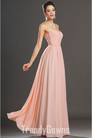 Trendy Pink Chiffon A-line Evening Gown JT1422