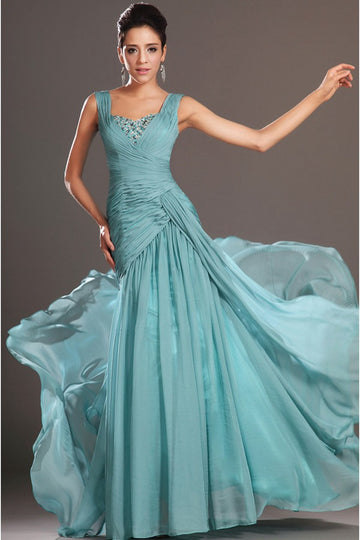 Trendy Mermaid Beading Chiffon Mermaid Evening Gown JT1428