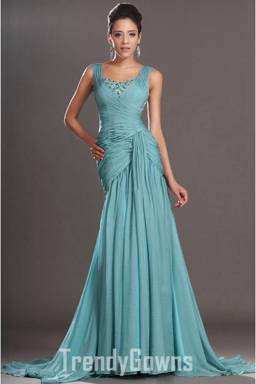 Trendy Mermaid Beading Chiffon Mermaid Evening Gown JT1428