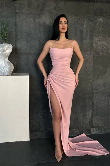 Sexy Red Slit Mermaid Prom Dress JTE675