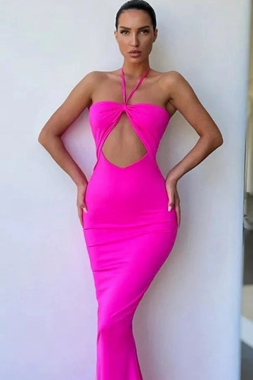 Trendy Fuchsia Mermaid Evening Gown JTE841