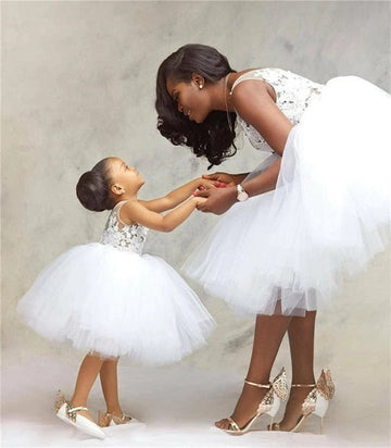Short Ball Gown Mother Daughter Matching Formal Dress MGD011