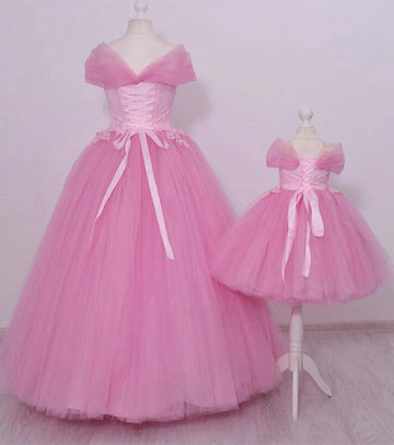 Pink Ball Gown Mother Daughter Matching Formal Dress MGD021