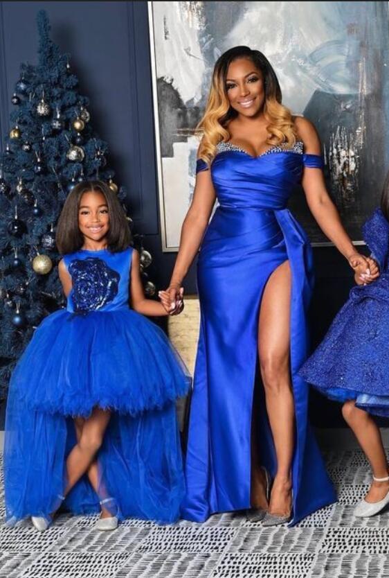 Royal Blue Mother Daughter Matching Gowns MGD112 Royal Blue Mother Daughter Matching Gowns MGD112