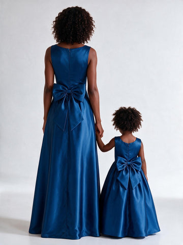 Royal Blue Mother Daughter Matching Gowns MGD121