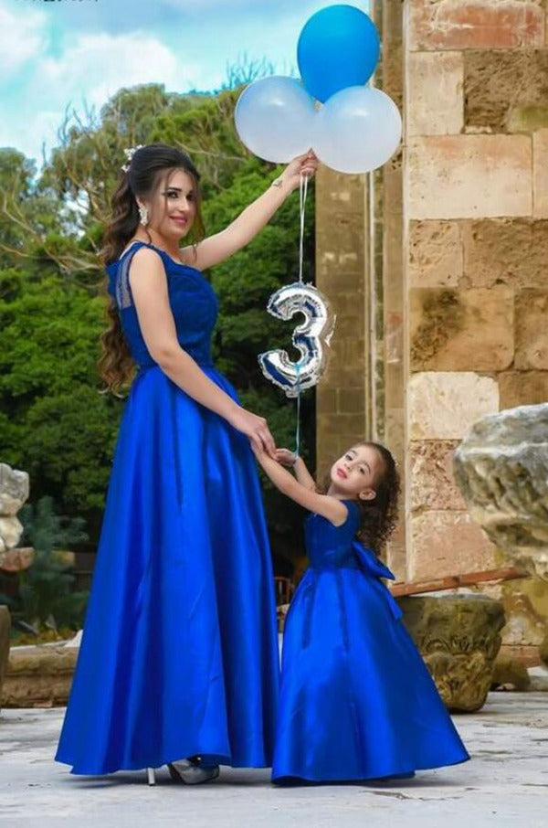 Royal Blue Mother Daughter Matching Gowns MGD121