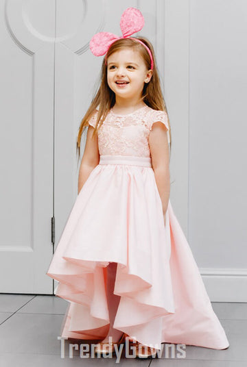 Trendy Pink High Low Mother Daughter Matching Gowns MGD130
