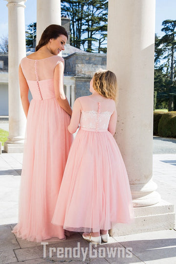 Pink Mother Daughter Matching Gowns MGD135