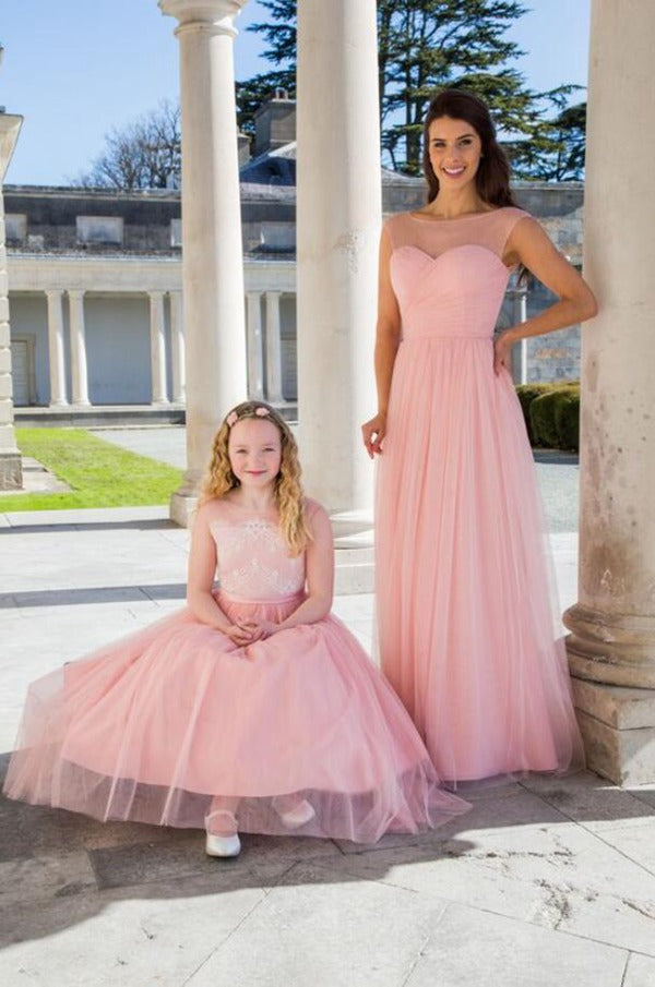 Pink Mother Daughter Matching Gowns MGD135