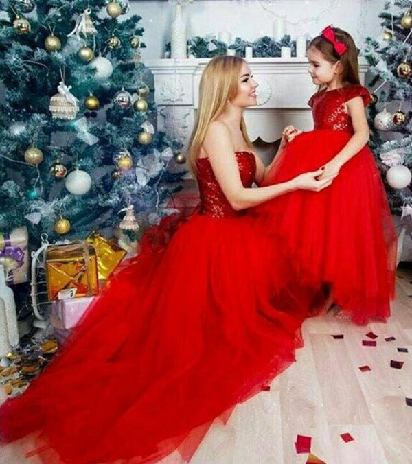 mother and daughter christmas dresses Mommy And Me Christmas Dress, Matching Mother Daughter Holiday Dress, Christmas Photoshoot, Formal Gowns, A Line Dress, Burgundy Dress