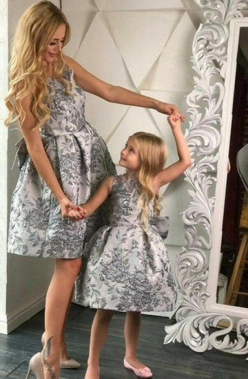 Silver Mother Daughter Matching Gowns MGD150