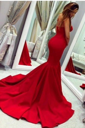 Red Mermaid Sweetheart Evening Dress JTE005
