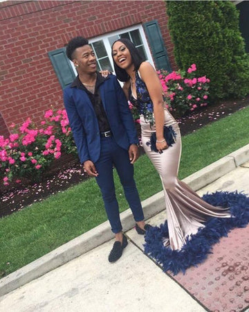 Mermaid V-Neck Straps Prom Dress JTE140
