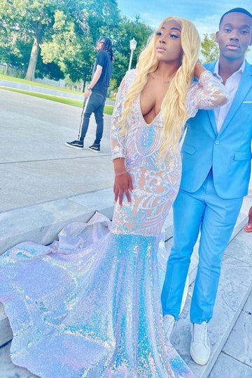 Long Sleeves Mermaid Charming Evening Gown JTE191