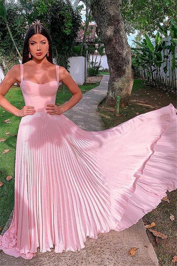 Trendy Pink A line Chiffon Prom Gown JTE576