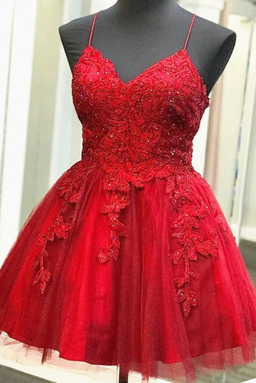 Trendy Lace Short Junior Homecoming Dress JTRE014