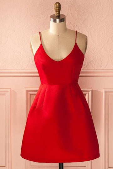 Trendy Simple Short Red Junior Prom Dress JTRE017