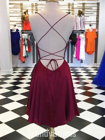 Trendy Short Burgundy Junior Prom Dress JTRE018