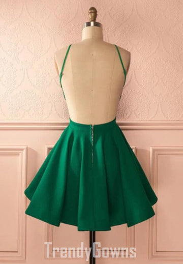 Trendy Round Neck Short Green Junior Prom Dress JTRE019