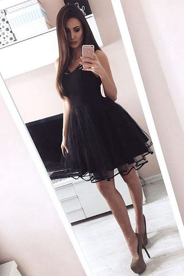 Trendy Little Black Junior Short Prom Dress JTSH032
