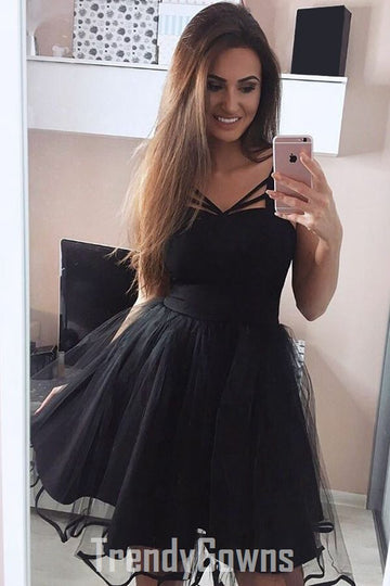 Trendy Little Black Junior Short Prom Dress JTSH032