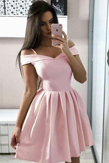 Trendy Pink Straps Junior Short Prom Dress JTSH040