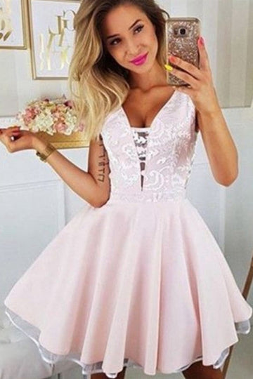 Trendy Pink Junior Short Homecoming Dress JTSH041