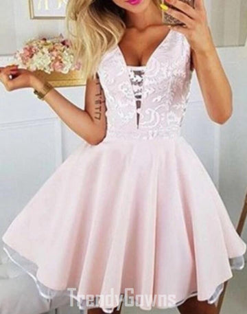 Trendy Pink Junior Short Homecoming Dress JTSH041