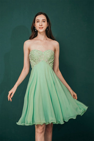 Trendy Green Sweetheart Junior Short Prom Dress JTSH045