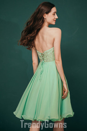 Trendy Green Sweetheart Junior Short Prom Dress JTSH045