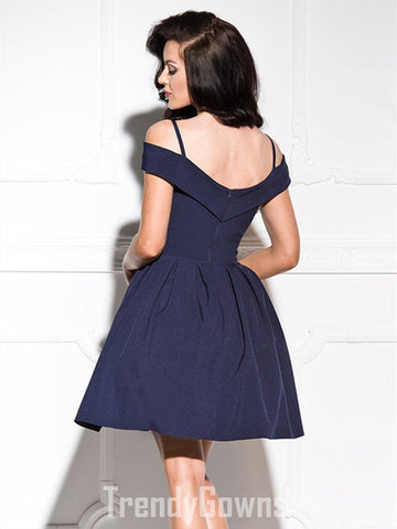 Trendy Straps Light Blue Short Junior Prom Dress JTSH046