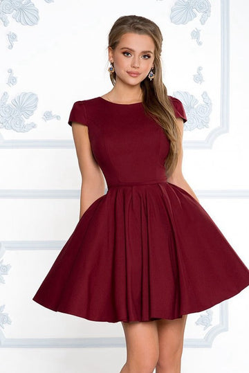 Trendy Junior Short Dark Burgundy Prom Dress JTSH082