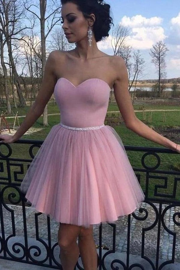 Trendy Sweetheart Junior Pink Short Prom Dress JTSH115