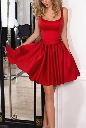 Trendy Cute Red Junior Short Prom Dress with Bow JTSH187
