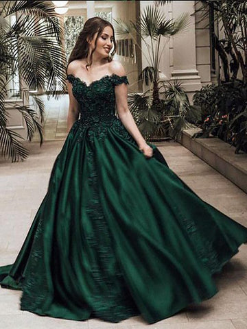 Satin Dark Green Junior Prom Dress GTEEN019