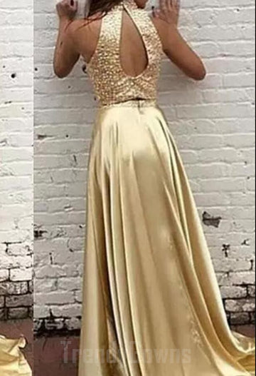 Gold Two Piece Junior Prom Dress GTEEN031