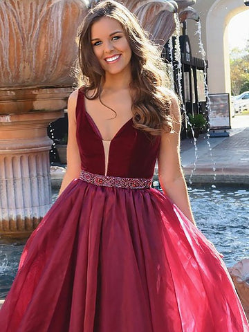 Burgundy Junior Prom Dress GTEEN039